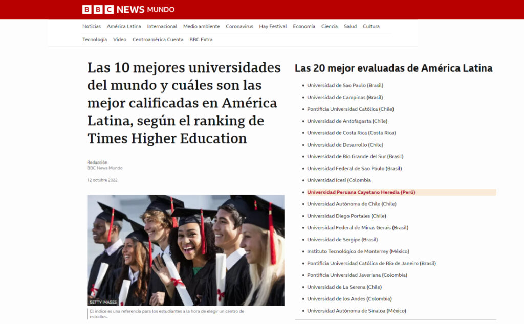 Cayetano Heredia Presente Entre Las Mejores Universidades De Am Rica