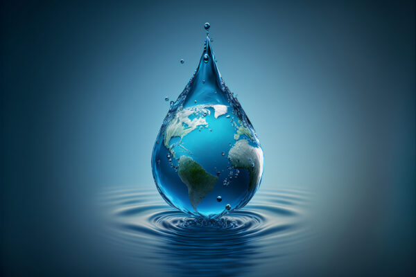 earth in the shape of a drop from two hands. UN Climate Change Conference.World Water Day