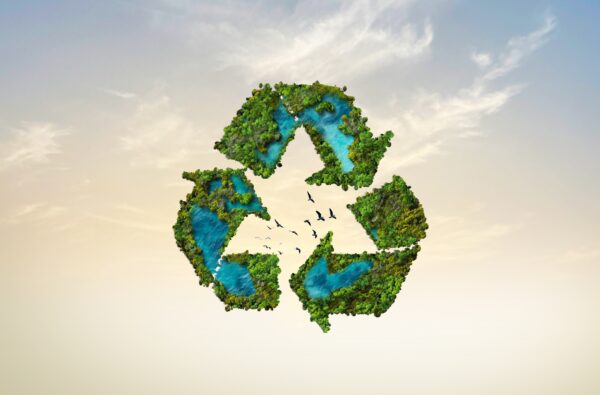 Ecosystem,Restoration,,Environment,Day,Concept,3d,Tree,Background.,Recycle,Icon
